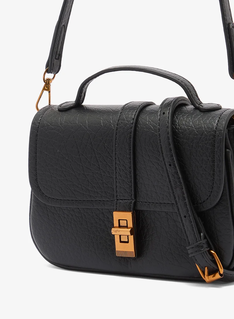 Ella Black classic crossbody with gold detail for Women | Best Price UAE